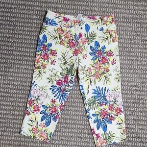 Floral Print Capri Pant SIZE L‎ 12-14 Time & Tru